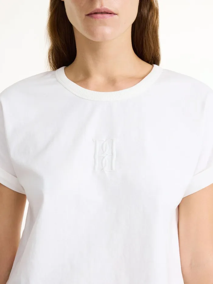 Hedalia Organic Cotton TShirt Soft White Women By Malene Birger Athleisure Wear