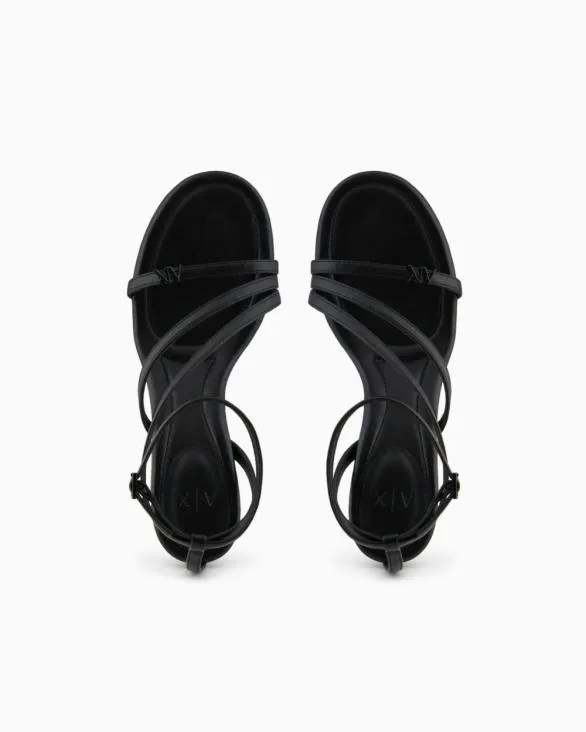 Heeled Sandals With Straps Black Women Armani Sandals Heeled Sandals With Straps Black Women Armani Sandals