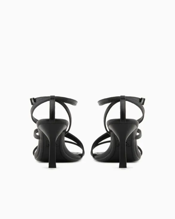 Heeled Sandals With Straps Black Women Armani Sandals Heeled Sandals With Straps Black Women Armani Sandals