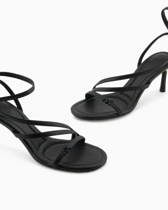 Heeled Sandals With Straps Black Women Armani Sandals Heeled Sandals With Straps Black Women Armani Sandals