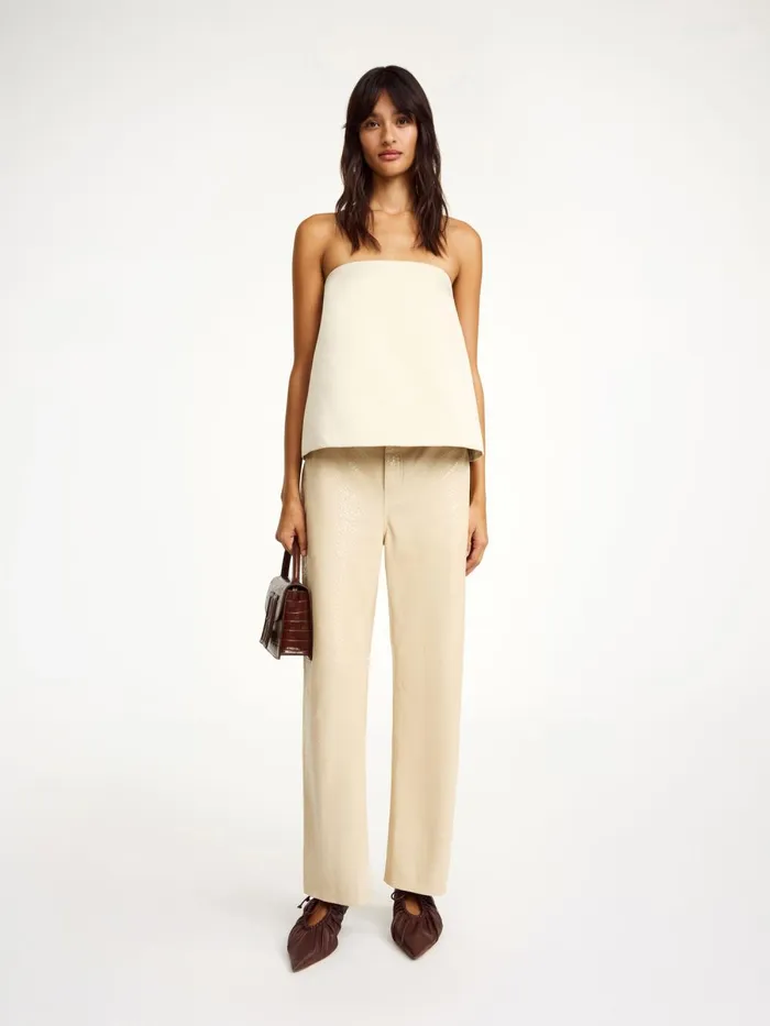 Hermie Top Oyster Gray Women By Malene Birger Tops and Blouses