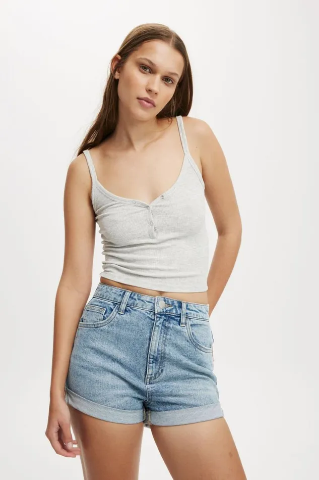 High Rise Classic Stretch Denim Short Bells Blue Women Cotton On Shorts
