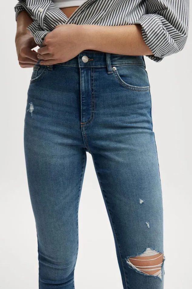 High Rise Skinny Jean Freshwater Blue Rip Women Cotton On Pants High Rise Skinny Jean Freshwater Blue Rip Women Cotton On Pants