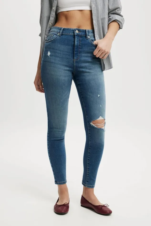 High Rise Skinny Jean Freshwater Blue Rip Women Cotton On Pants High Rise Skinny Jean Freshwater Blue Rip Women Cotton On Pants