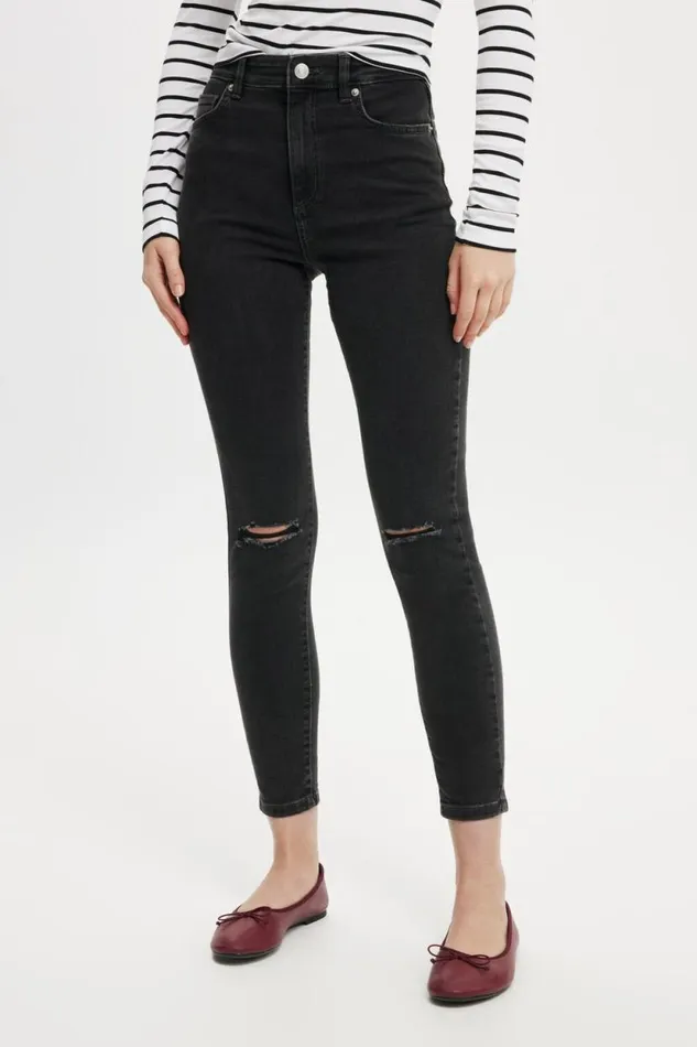 High Rise Skinny Jean Graphite Black Rip Women Cotton On Pants High Rise Skinny Jean Graphite Black Rip Women Cotton On Pants