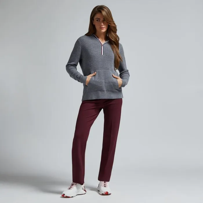 Hoodies and Tees Women GFORE WAFFLE STITCH MERINO WOOL HOODED QUARTER ZIP SWEATER Heather Grey Hoodies and Tees Women GFORE WAFFLE STITCH MERINO WOOL HOODED QUARTER ZIP SWEATER Heather Grey