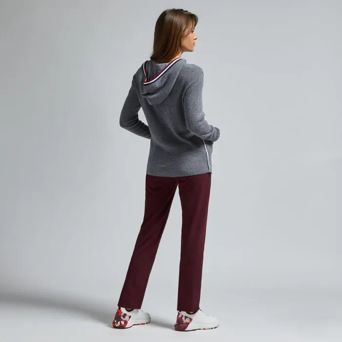 Hoodies and Tees Women GFORE WAFFLE STITCH MERINO WOOL HOODED QUARTER ZIP SWEATER Heather Grey Hoodies and Tees Women GFORE WAFFLE STITCH MERINO WOOL HOODED QUARTER ZIP SWEATER Heather Grey