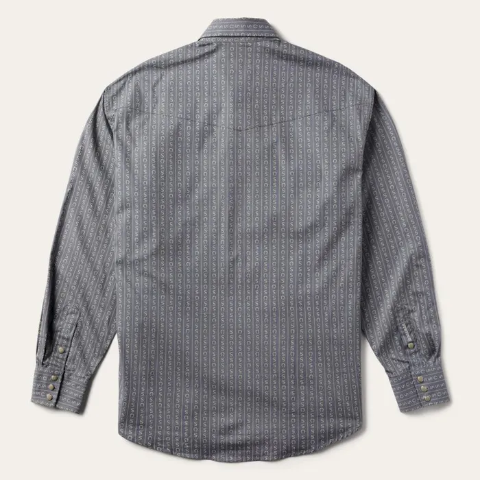 Horseshoe Stripe Print Shirt Horseshoe Stripe Print Shirt Men Stetson Western Shirts
