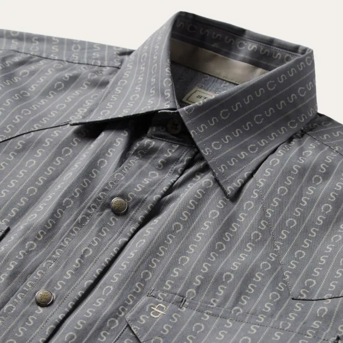 Horseshoe Stripe Print Shirt Horseshoe Stripe Print Shirt Men Stetson Western Shirts