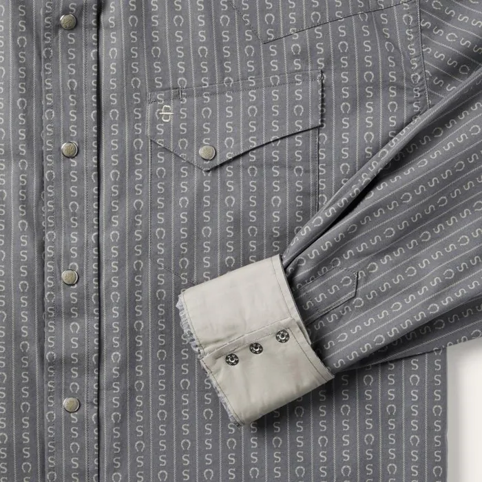 Horseshoe Stripe Print Shirt Horseshoe Stripe Print Shirt Men Stetson Western Shirts