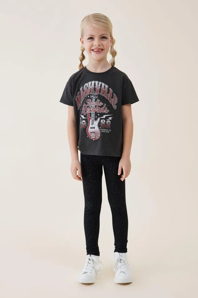 Huggie Tights Black Holographic Speckle Girls Cotton On Leggings Pants and Jeans Huggie Tights Black Holographic Speckle Girls Cotton On Leggings Pants and Jeans