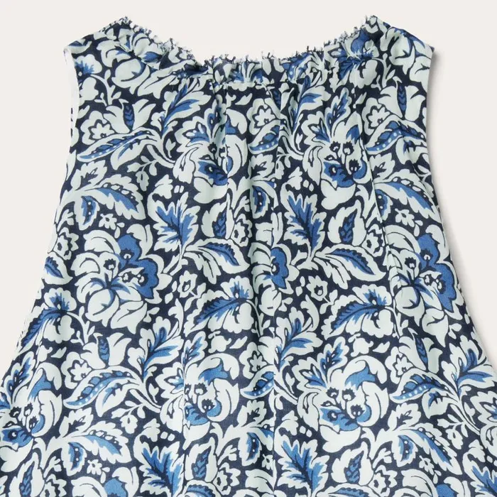 Indigo Tapestry Print Prairie Dress Blue Women Stetson Midi
