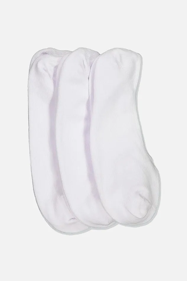 Invisible Socks 3 Pack White Men Cotton On Socks and Underwear