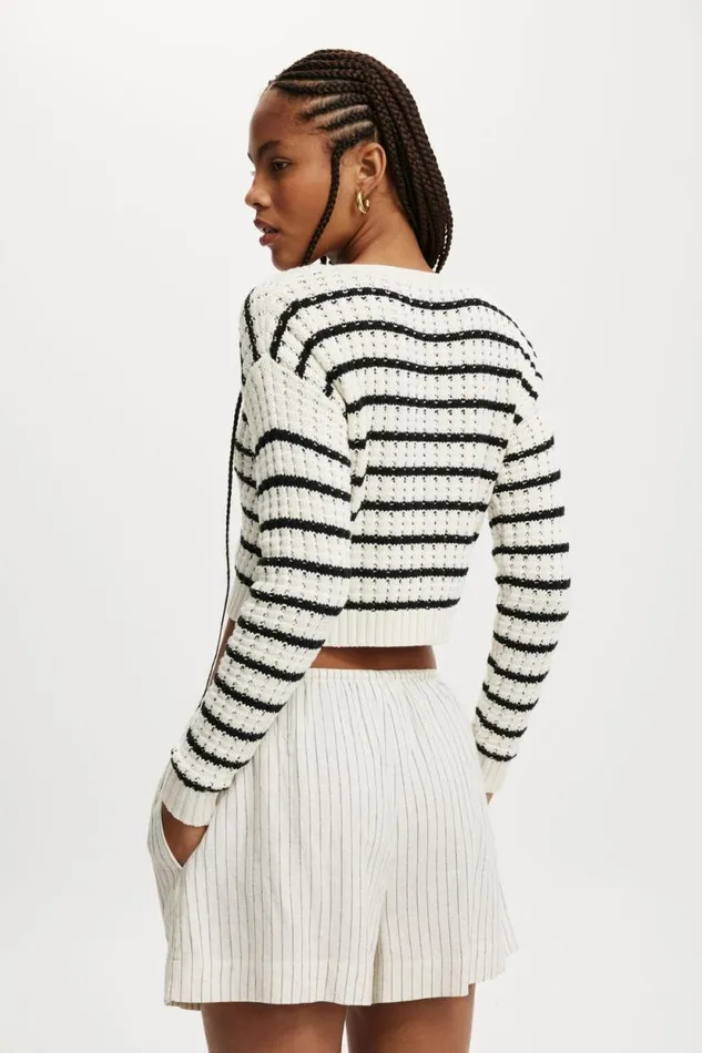 It S A Match Cardigan Ecru Black Stripe Women Cotton On Sweaters and Cardigans It S A Match Cardigan Ecru Black Stripe Women Cotton On Sweaters and Cardigans
