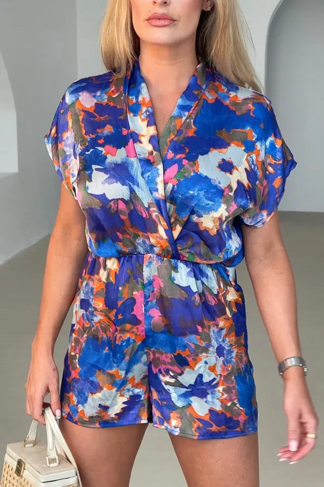 Jace Blue Print Playsuit Women Girl In Mind Jumpsuits and Playsuits