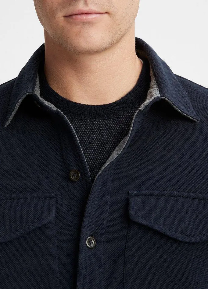 Jackets and Outerwear Men Vince DoubleKnit CottonBlend Piqu Shirt Jacket Coastalmedium Heather Grey Jackets and Outerwear Men Vince DoubleKnit CottonBlend Piqu Shirt Jacket Coastalmedium Heather Grey