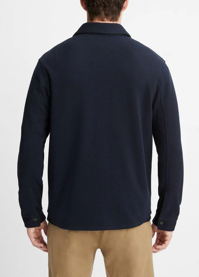 Jackets and Outerwear Men Vince DoubleKnit CottonBlend Piqu Shirt Jacket Coastalmedium Heather Grey Jackets and Outerwear Men Vince DoubleKnit CottonBlend Piqu Shirt Jacket Coastalmedium Heather Grey