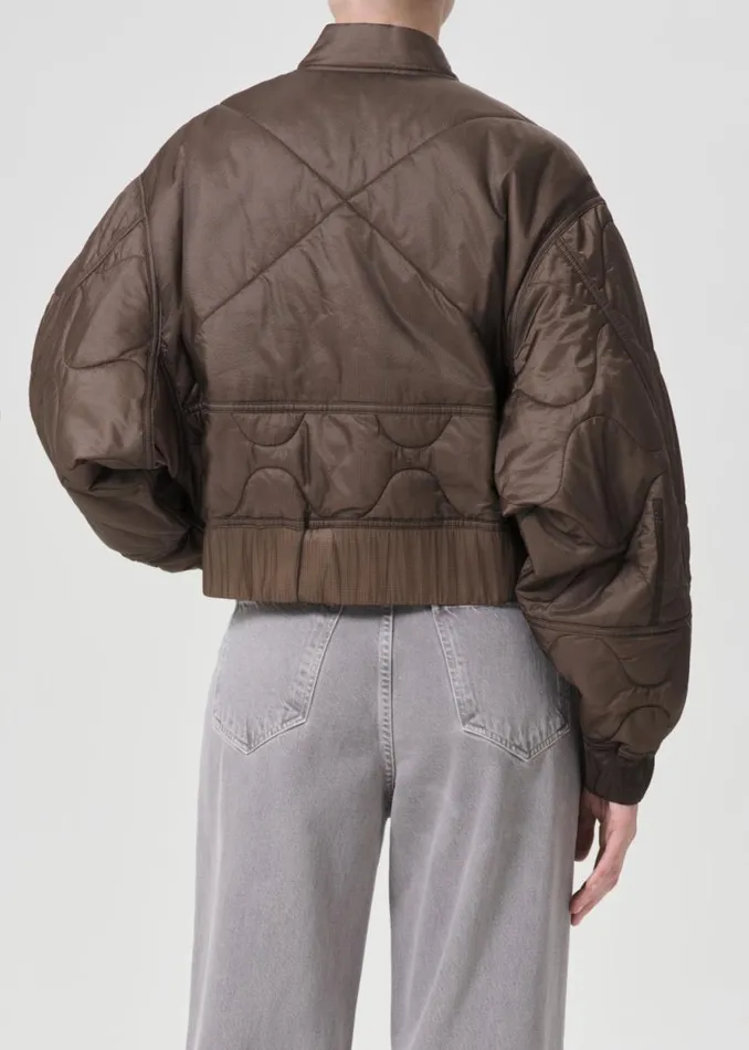 Jackets and Outerwear Women Agolde Shoreditch Ski Club X AGOLDE Iona Quilted Jacket In Taupe