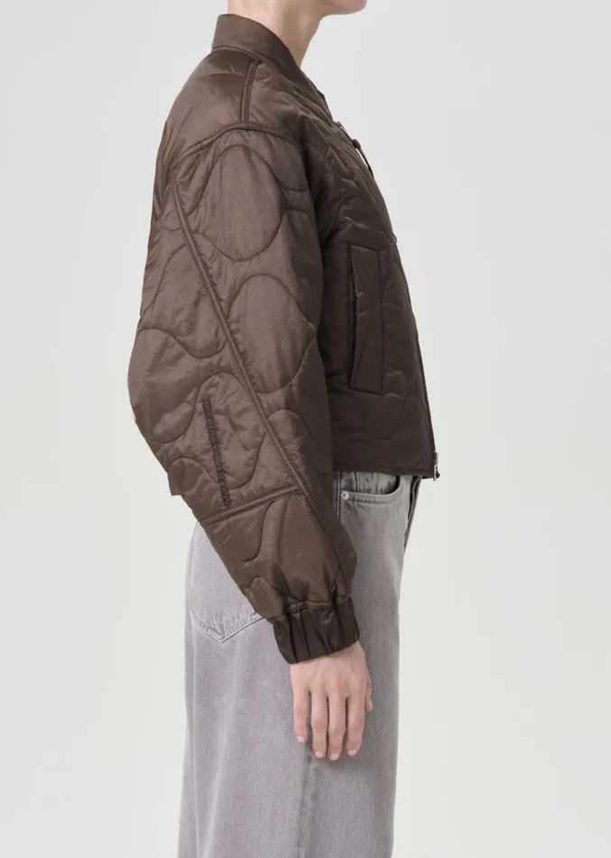 Jackets and Outerwear Women Agolde Shoreditch Ski Club X AGOLDE Iona Quilted Jacket In Taupe