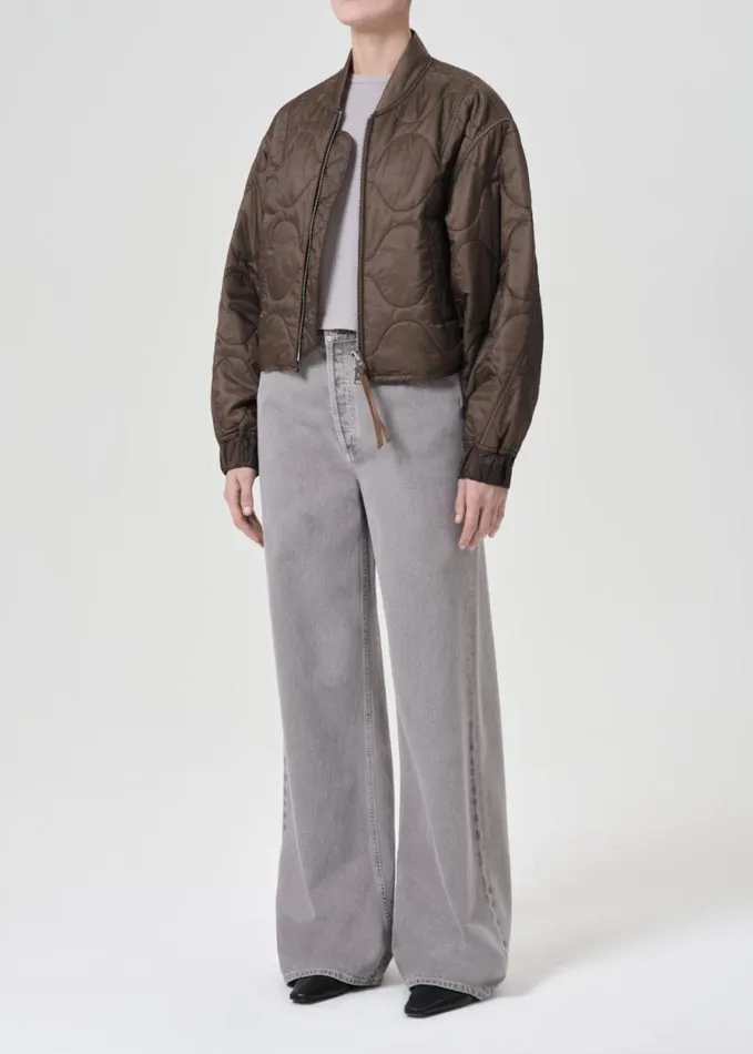 Jackets and Outerwear Women Agolde Shoreditch Ski Club X AGOLDE Iona Quilted Jacket In Taupe