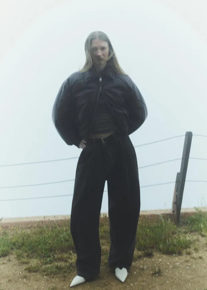 Jackets and Outerwear Women Agolde Shoreditch Ski Club X AGOLDE Tate Padded Vegan Leather Bomber In Espre Jackets and Outerwear Women Agolde Shoreditch Ski Club X AGOLDE Tate Padded Vegan Leather Bomber In Espre