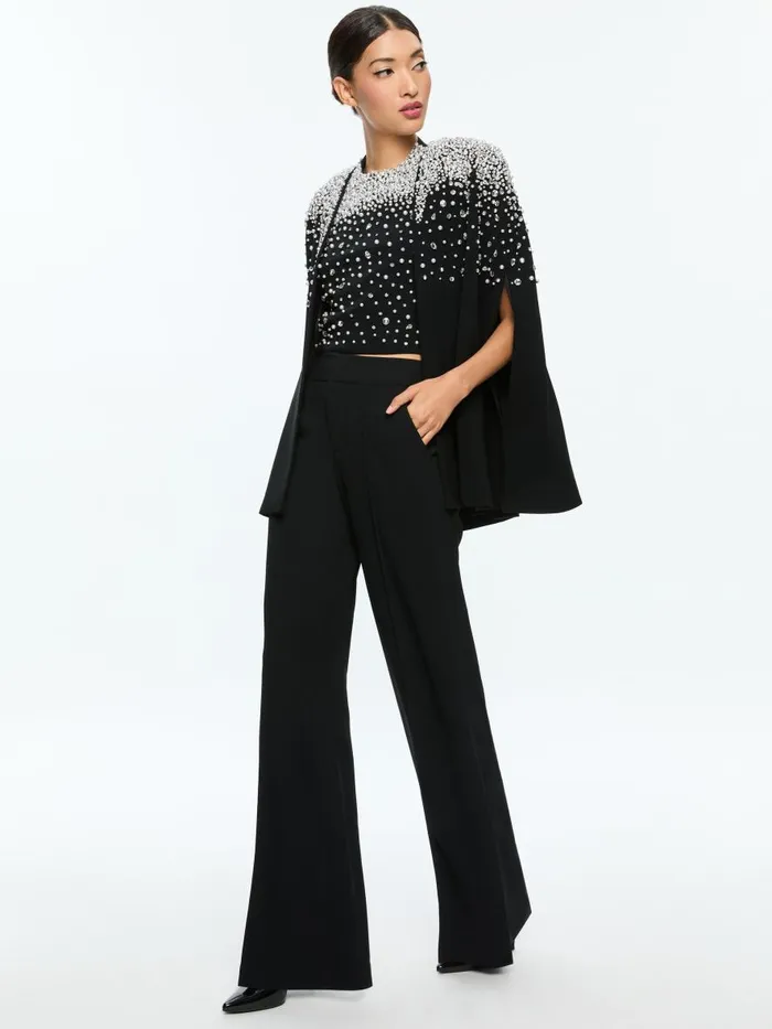Jackets Coats Women Alice Olivia KIESHA EMBELLISHED CAPE Blacksilver