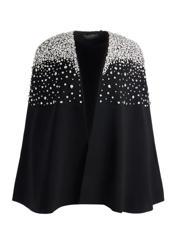 Jackets Coats Women Alice Olivia KIESHA EMBELLISHED CAPE Blacksilver