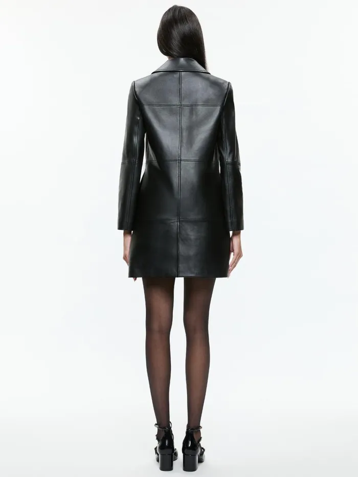 Jackets Coats Women Alice Olivia LOGAN LEATHER COAT Black
