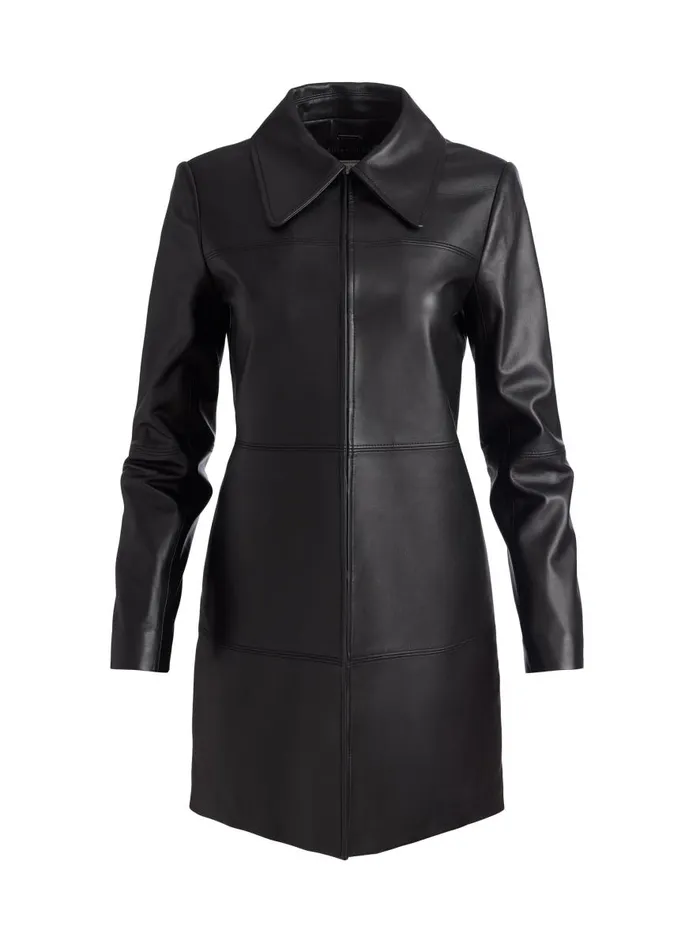 Jackets Coats Women Alice Olivia LOGAN LEATHER COAT Black