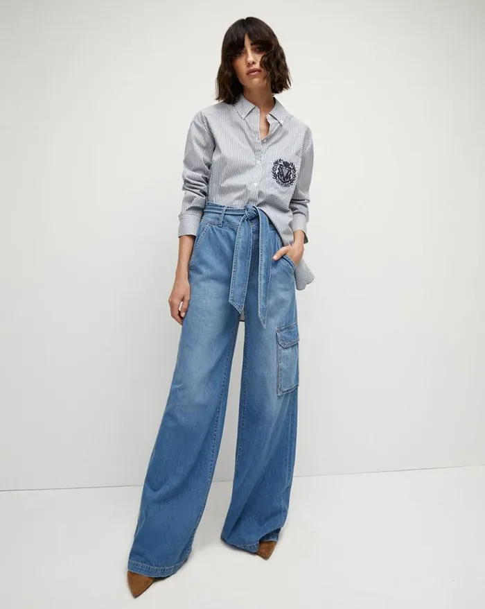 Jeans Shop Veronica Beard Belisa Cargo Jean Bright Lakeshore