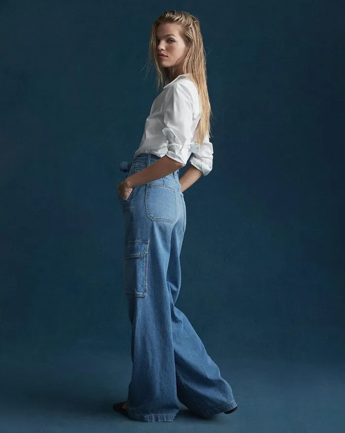 Jeans Shop Veronica Beard Belisa Cargo Jean Bright Lakeshore