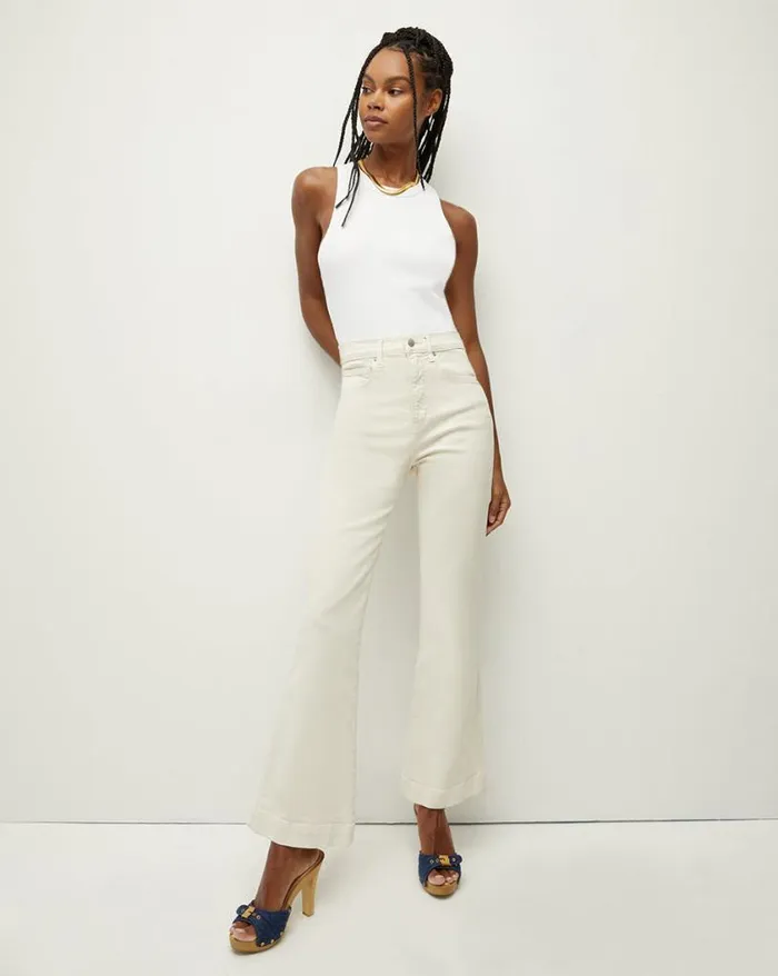 Jeans Shop Veronica Beard Carson KickFlare Jean Ecru