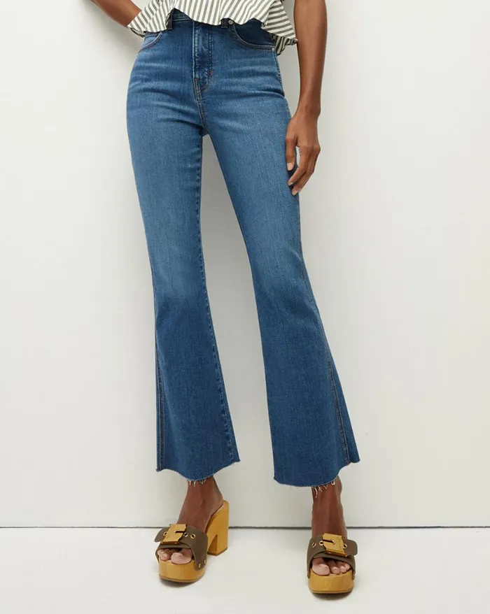 Jeans Shop Veronica Beard Carson KickFlare Jean Raw Hem Extended Serendipity