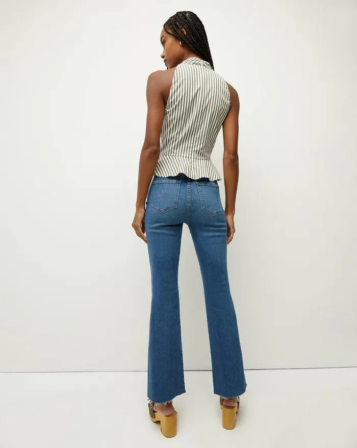 Jeans Shop Veronica Beard Carson KickFlare Jean Raw Hem Extended Serendipity
