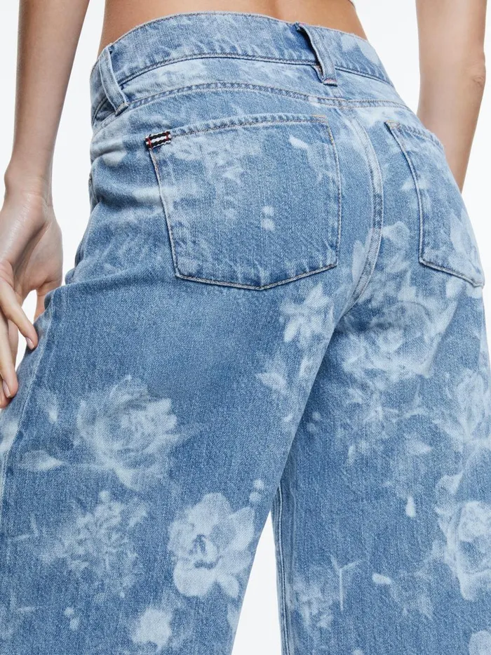 Jeans Women Alice Olivia TRISH LOW RISE BAGGY JEAN Lotus Floral