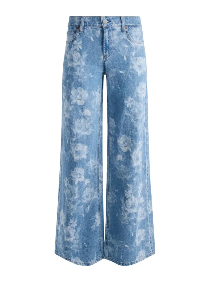 Jeans Women Alice Olivia TRISH LOW RISE BAGGY JEAN Lotus Floral