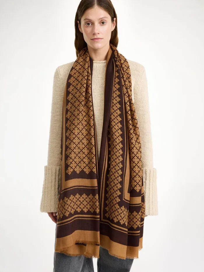 Julee Wool Scarf Bison Women By Malene Birger Scarves