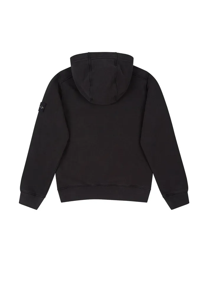 Junior 61640 Hooded Sweatshirt In Black Stone Island Sweatshirts