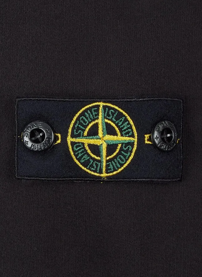 Junior 61640 Hooded Sweatshirt In Black Stone Island Sweatshirts