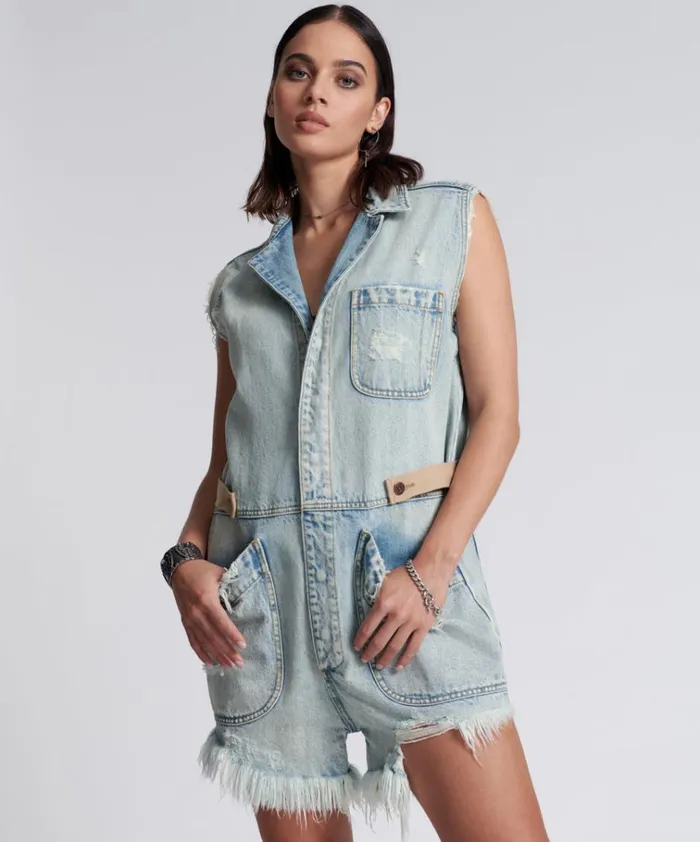 KANSAS BLUE PALISADES OVERALL Women One Teaspoon Denim Jumpsuits