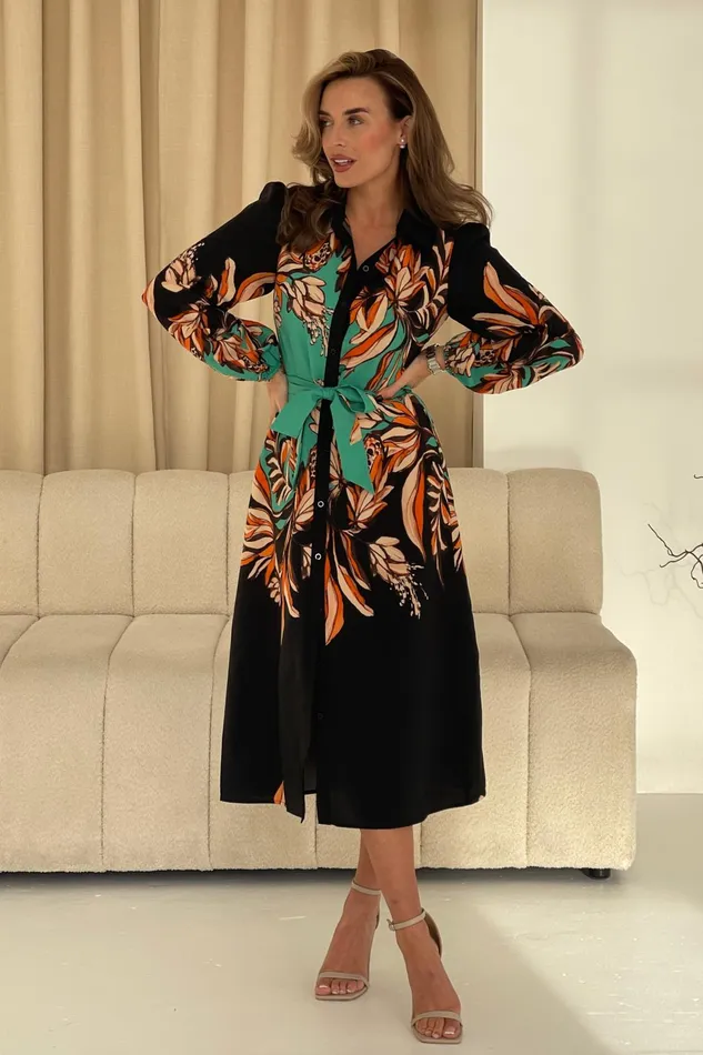 Kaya Floral Border Print Midi Shirt Dress Beige Women Girl In Mind Midi Dresses Kaya Floral Border Print Midi Shirt Dress Beige Women Girl In Mind Midi Dresses