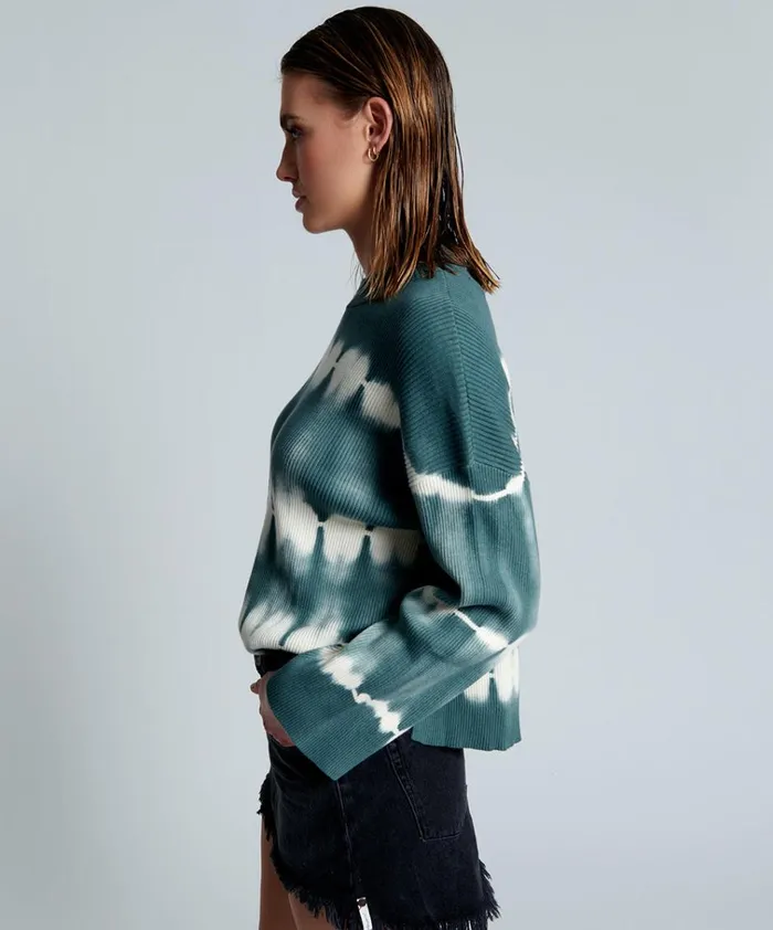 KHAKI TIE DYE RIB ROAM SWEATER Women One Teaspoon Knitwear KHAKI TIE DYE RIB ROAM SWEATER Women One Teaspoon Knitwear