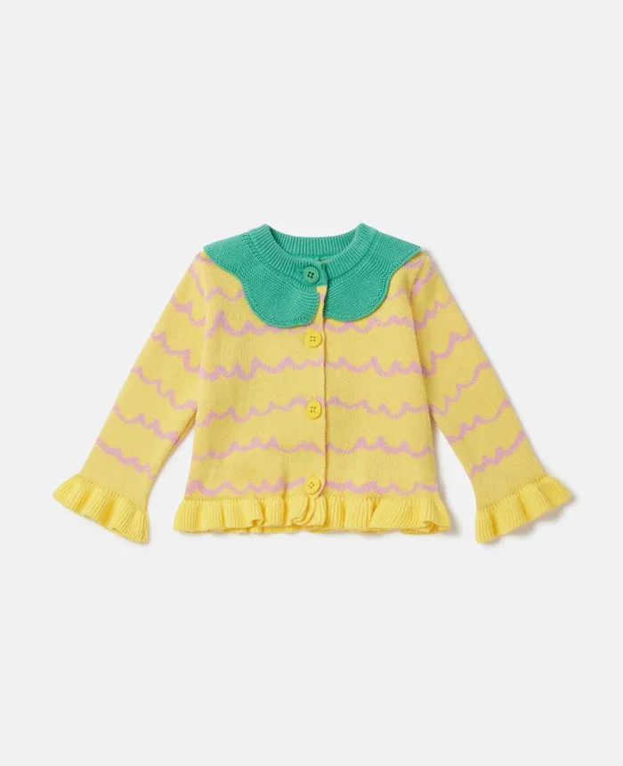 Kids Baby Girls Stella McCartney Pineapple Cardigan Yellow