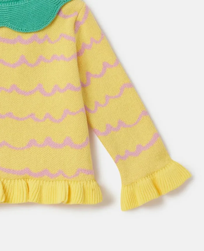 Kids Baby Girls Stella McCartney Pineapple Cardigan Yellow