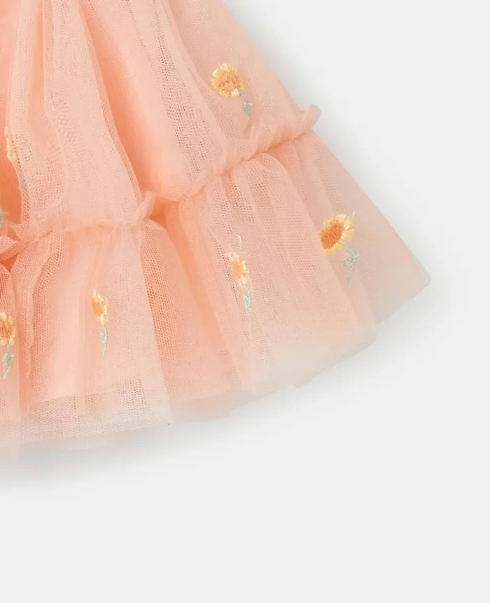 Kids Baby Girls Stella McCartney Sunflower Embroidery Tutu Skirt Pink