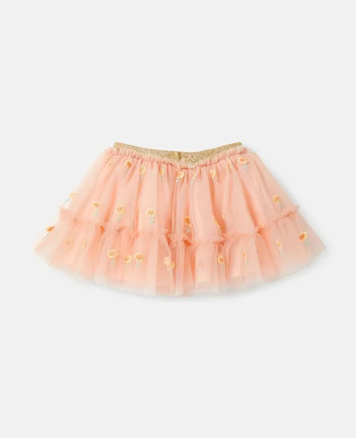 Kids Baby Girls Stella McCartney Sunflower Embroidery Tutu Skirt Pink