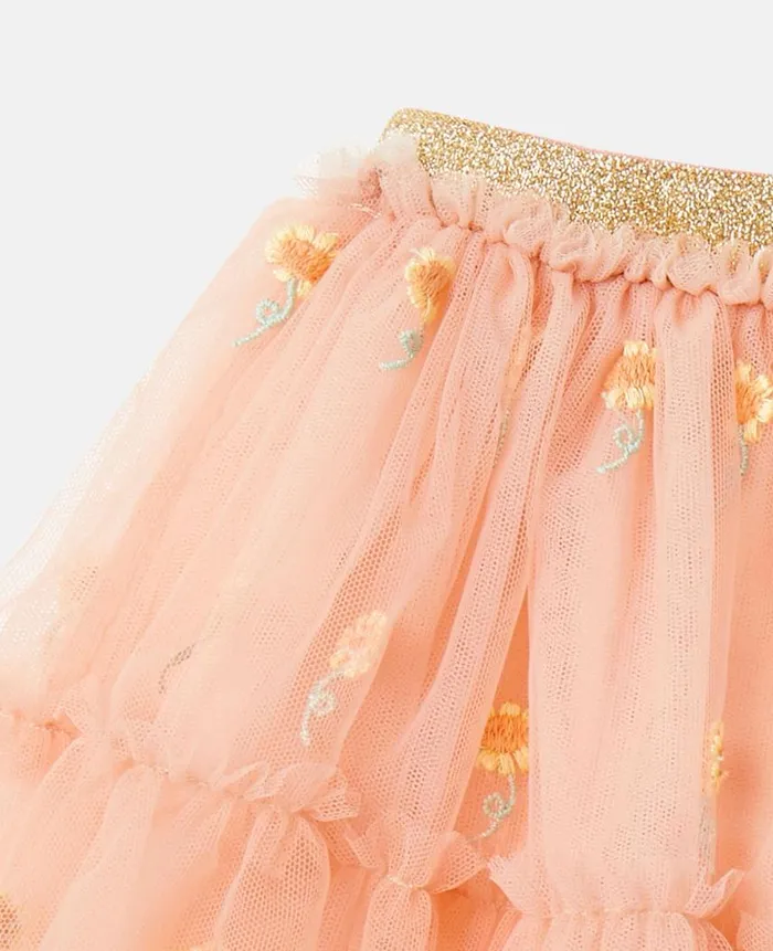 Kids Baby Girls Stella McCartney Sunflower Embroidery Tutu Skirt Pink