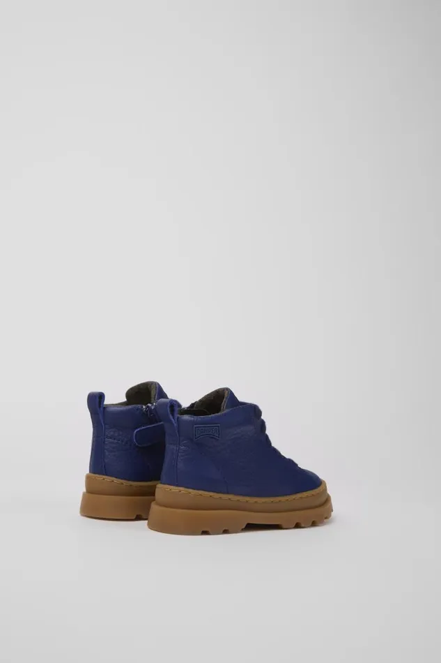 Kids Camper Boots Brutus Blue Leather Laceup Boots
