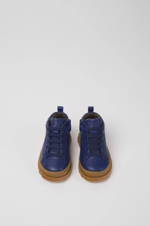 Kids Camper Boots Brutus Blue Leather Laceup Boots