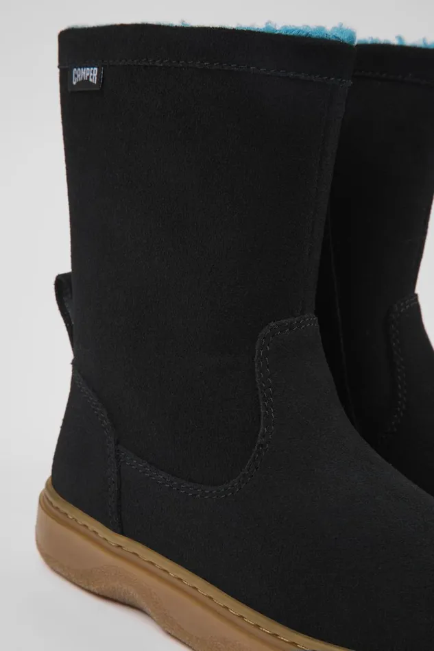 Kids Camper Boots Kiddo Black Nubuck Boots For Kids